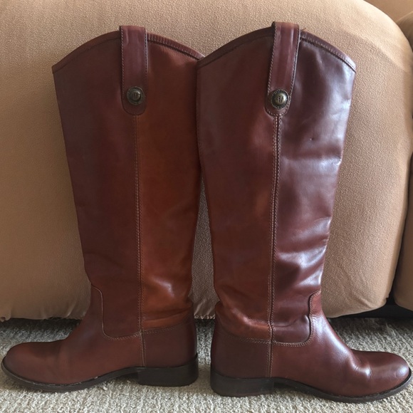 Frye Melissa Tall Button Boots Cognac Brown Size 5B - Picture 5 of 10